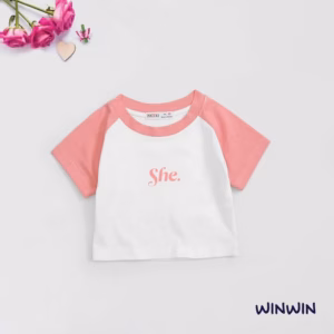 Áo Thun Bé Gái Croptop Ngắn Tay In Hình Dễ Thương Từ 12-45Kg Dành Cho Bé Gái