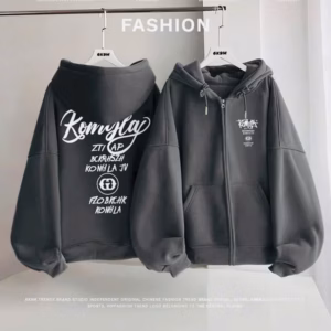 Áo Khoác Hoodie Nỉ Nam Nữ In Chữ Komila - Htm Fashion