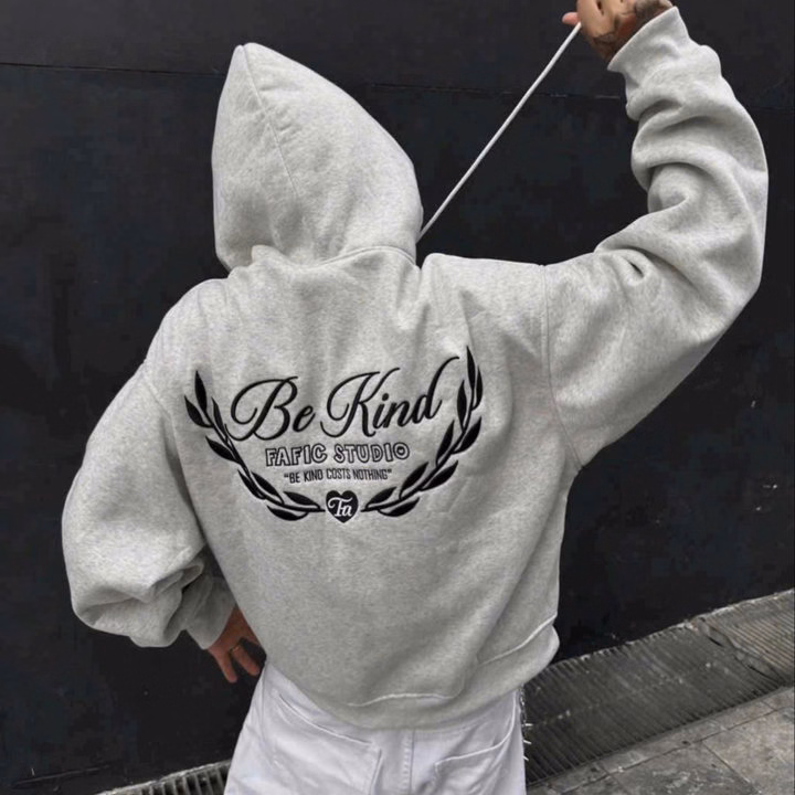 Áo Khoác Nỉ Nam Nữ Có Nón Họa Tiết Bekind - Htm Fashion