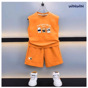 Bộ Thun Sát Nách Bé Trai In Gấu Từ 8-24Kg Dành Cho Bé Trai