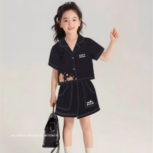 Set Vest Bé Gái In Hình Caybara Từ 12-45Kg Kèm Chân Váy Lệch Tà Đáng Yêu Cho Bé Gái