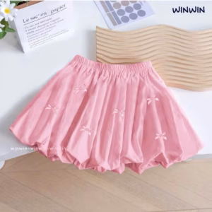 Chân Váy Bí Kate Đính Nơ Nhí Siêu Dễ Thương Từ 8-40Kg Cho Bé Gái