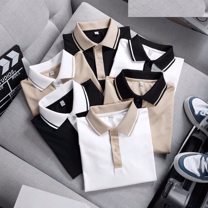 Áo Thun Polo Nam Vải Cá Sấu Phối Sọc Viền Tay - Gdn - Ảnh 13