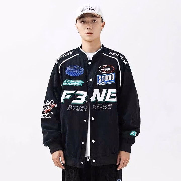 Áo Khoác Dù Form Rộng Thiết Kế Nút Bấm In F3Nb - Htm Fashion - Ảnh 2