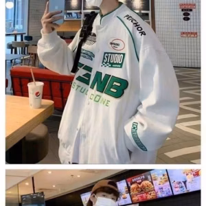 Áo Khoác Dù Form Rộng Thiết Kế Nút Bấm In F3Nb - Htm Fashion