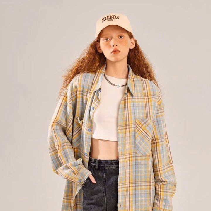 Áo Khoác Sơ Mi Chất Kate Sọc Caro Nam Nữ Tay Dài - Htm Fashion - Ảnh 2