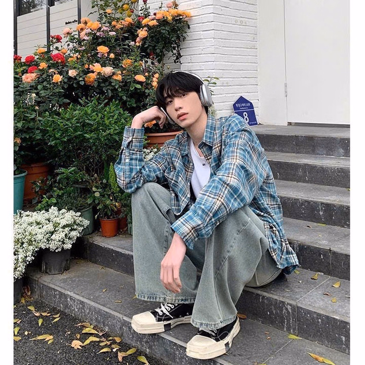 Áo Khoác Sơ Mi Chất Kate Sọc Caro Nam Nữ Tay Dài - Htm Fashion