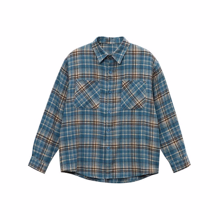 Áo Khoác Sơ Mi Chất Kate Sọc Caro Nam Nữ Tay Dài - Htm Fashion - Ảnh 7