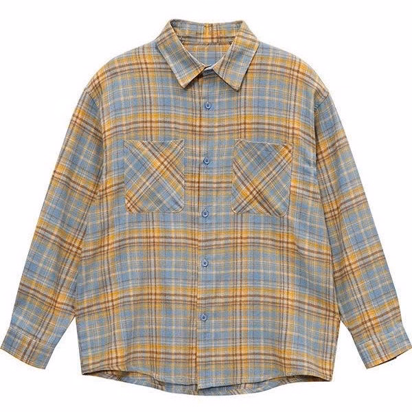 Áo Khoác Sơ Mi Chất Kate Sọc Caro Nam Nữ Tay Dài - Htm Fashion - Ảnh 4