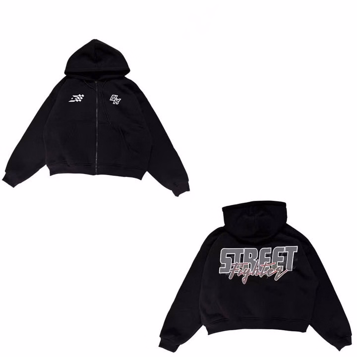 Áo Khoác Nỉ Form Boxy Unisex Nam Nữ In Chữ Streeet Đỏ Đen Dễ Mặc Tp55 - Phương Store - Ảnh 2
