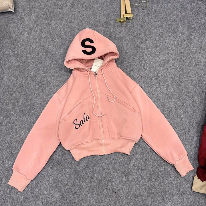 Áo Khoác Nỉ Dệt Nữ Tay Phồng Mũ Rộng Thêu Chữ Salaaa Chống Nắng Tốt Tp51 - Phương Store - Ảnh 3