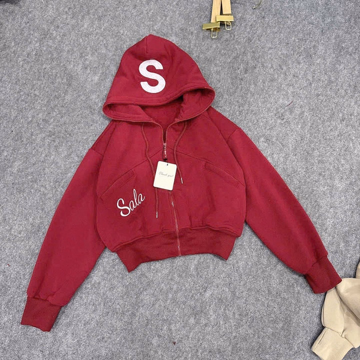 Áo Khoác Nỉ Dệt Nữ Tay Phồng Mũ Rộng Thêu Chữ Salaaa Chống Nắng Tốt Tp51 - Phương Store