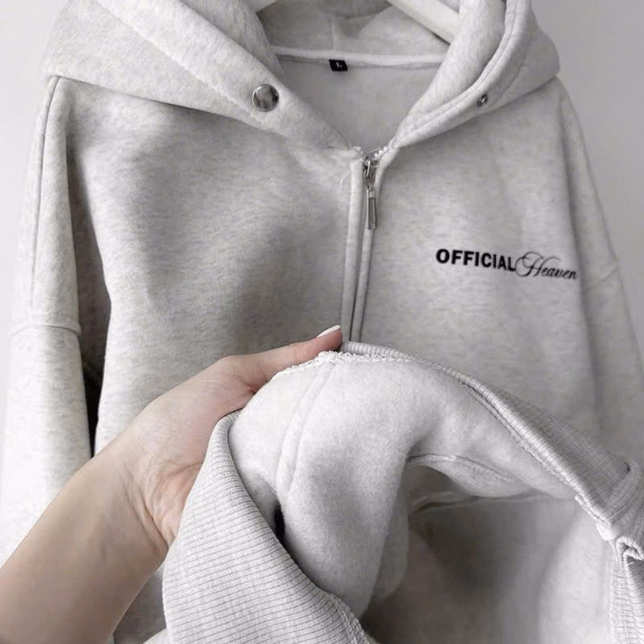 Áo Khoác Hoodie Nỉ In Chữ Official Có Nón - Htm Fashion - Ảnh 6