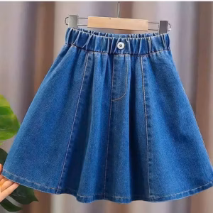 Chân Váy Bé Gái Jean Cotton Xoè Form Dài Từ 12-45Kg Cho Bé Gái
