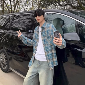 Áo Sơ Mi Caro Unisex Nam Nữ Vải Kate Cotton Phối 2 Túi Trước Tp84 - Phương Store