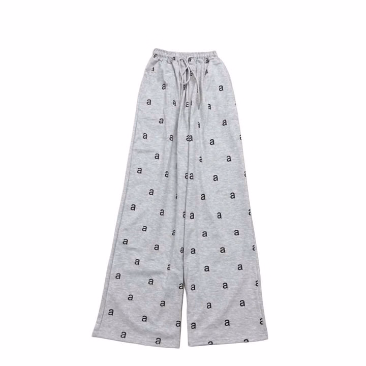 Sét Bộ Đồ Quần Ống Suông Họa Tiết Nơ Tăm + Mix Áo Croptop Tăm Lạnh - In Hình Nơ Trắng Xinh Xắn - Ảnh 5