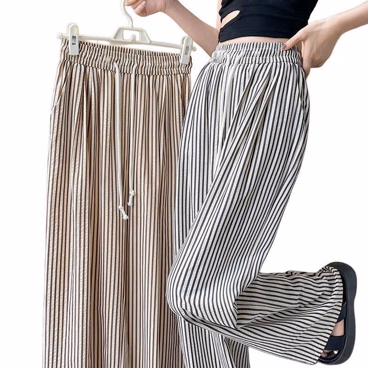 Sét Bộ Quần Ống Suông Vải Đũi Xốp + Mix Áo Thun Tăm Lạnh - Hình Nơ Trắng - Ảnh 2