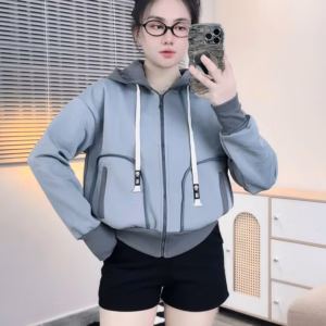 Áo Khoác Nữ Khoá Kéo Mix Màu Nhún Dày Dặn Vải Thun Pc Quảng Châu Nón Siêu To , Đi Nắng Cực Đẹp