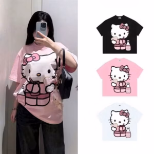 Áo Phông Nữ Siêu Cấp Form Rộng, Áo Thun Nữ In Hình Kitty Cao Cấp Hàng Chuẩn Đẹp Tp121