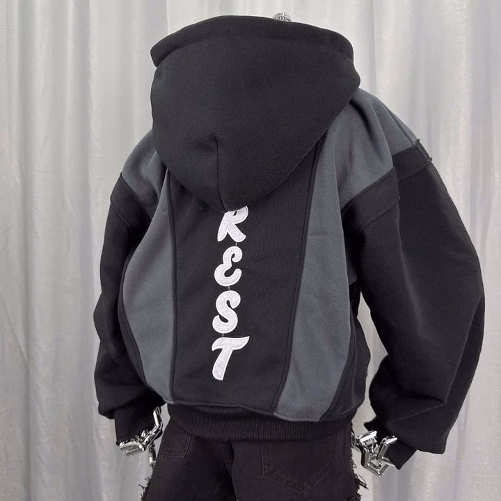 Áo Khoác Nỉ Dệt Nữ Form Boxy Nón To 2 Lớp Thêu Chữ Alo , Tay Xỏ Ngón , Có Túi Trong Tp76 - Ảnh 3