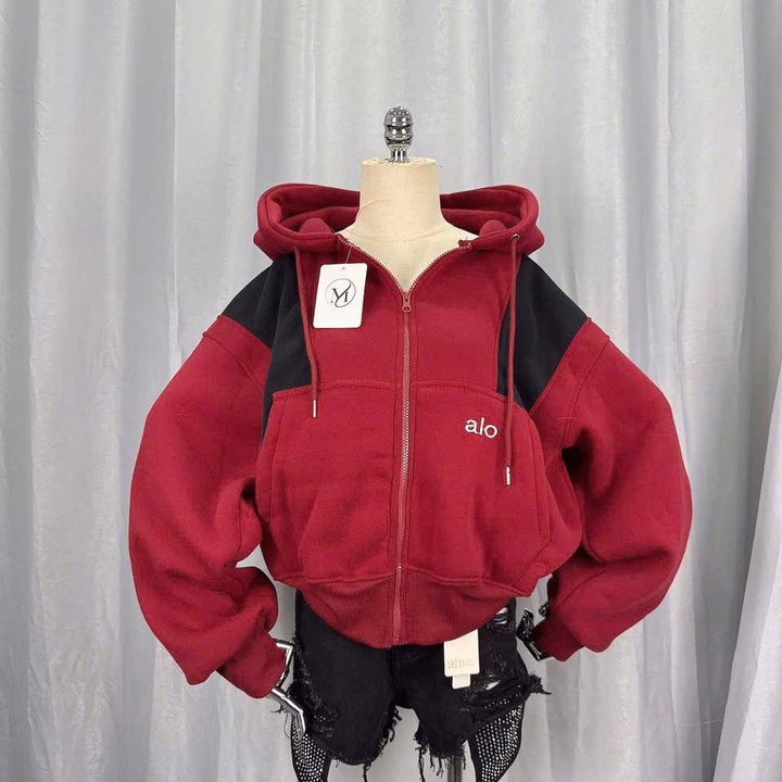 Áo Khoác Nỉ Dệt Nữ Form Boxy Nón To 2 Lớp Thêu Chữ Alo , Tay Xỏ Ngón , Có Túi Trong Tp76