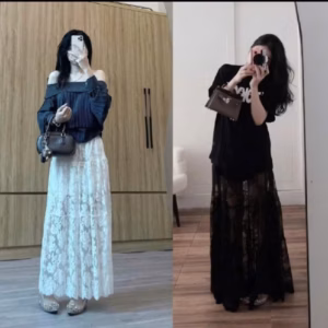 Chân Váy Ren 3 Tầng Dài Có Lót Trong Tb60Tf-Nana House