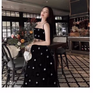 Set Áo Moking Mix Chân Váy Dáng Dài Nhún Lưng Tb75Uj-Nana House