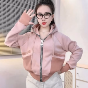 Áo Khoác Nữ Khoá Kéo Siêu To Mix Màu Dày Dặn Vải Thun Pc Quảng Châu Nón Siêu To , Đi Nắng Cực Đẹp