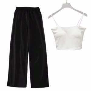 Sét Bộ Đồ Quần Chun Đen + Mix Áo 2 Dây Bún Chất Tăm Lạnh
