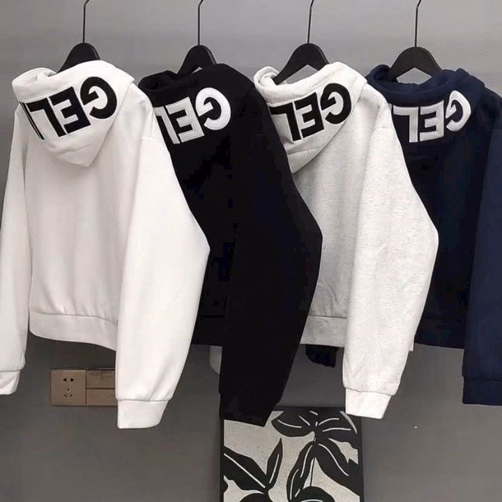 Áo Khoác Nỉ Ngoại Dày Dặn Nữ Form Boxy Thêu Chữ Gelinaa Tay Phồng Nón Rộng Tp894 - Golden Dream - Ảnh 2