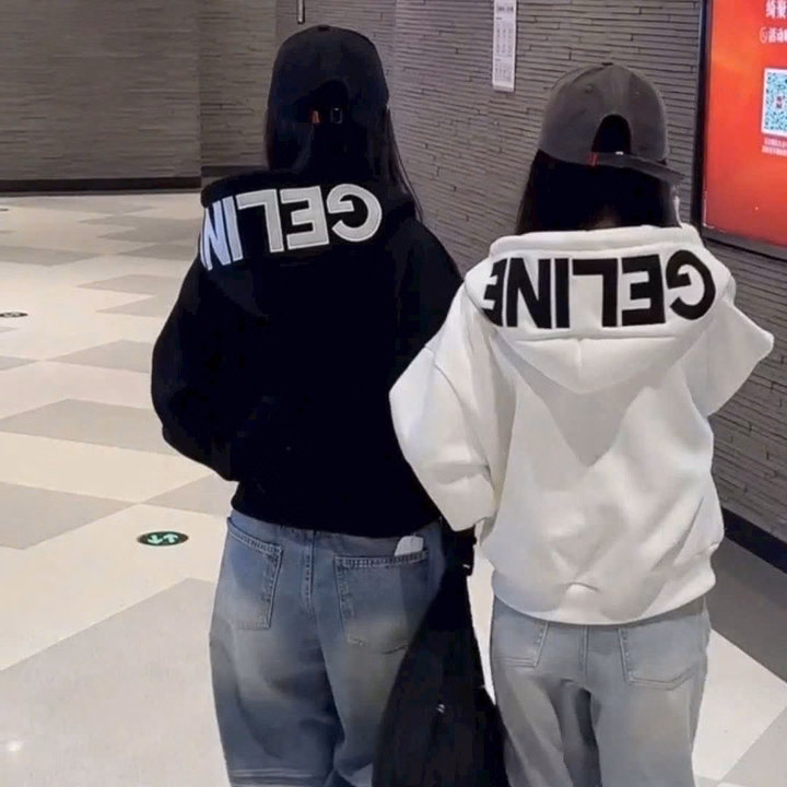 Áo Khoác Nỉ Ngoại Dày Dặn Nữ Form Boxy Thêu Chữ Gelinaa Tay Phồng Nón Rộng Tp894 - Golden Dream - Ảnh 6