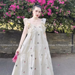 Đầm Váy Nữ Baby Lụa Chéo Tay Cánh Tiên Q9-Sam Store