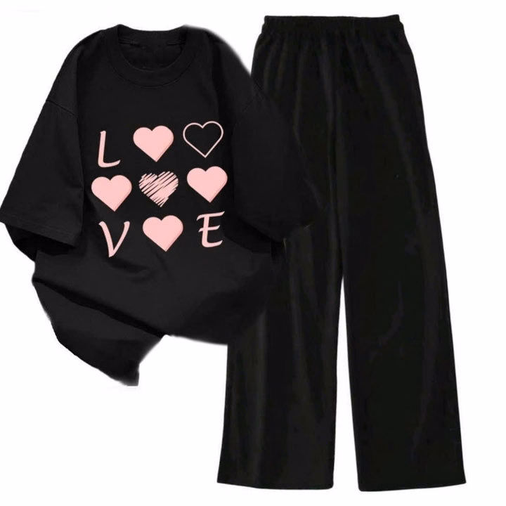 Sét Bộ Quần Thể Thao + Áo Phông Form Rộng Tay Lỡ Love - Ảnh 3