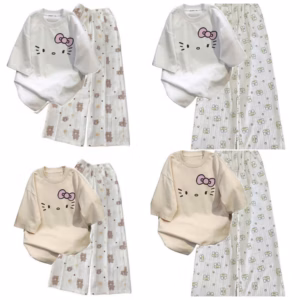 Tổng Hợp Các Sét Bộ Đồ Quần Hoạt Hình + Mix Áo Phông Mèo Đơn Giản