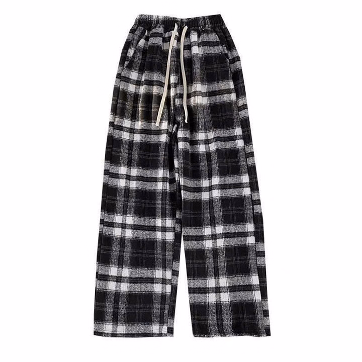 Sét Bộ Đồ Quần Kẻ Caro Bản To Đen + Mix Áo Phông Mèo Đơn Giản - Ảnh 3