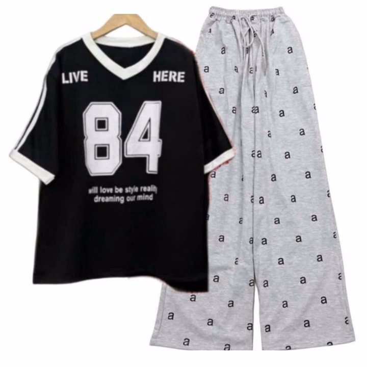 Sét Bộ Đồ Quần Chữ Aa +Mix Áo Số 84