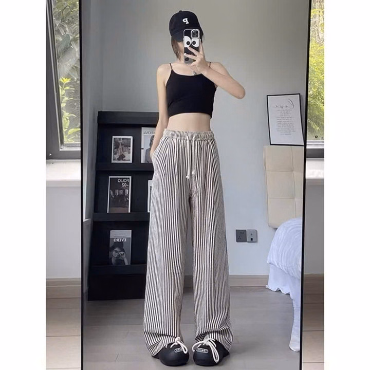 Sét Quần Đũi Dáng Dài + Mix Áo 2 Dây Bún Tăm Lạnh - Ảnh 2