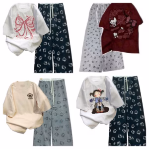 Tổng Hợp Các Set Bộ Quần Mèo + Mix Áo Phông Form Rộng Tay Lỡ Chất Cotton Thoáng Mát