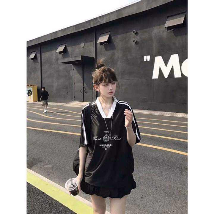 Áo Thun Cổ Tim Unisex Nam Nữ In Chữ Roadd Vải Mè Mềm Mịn Tp12 - Golden Dream