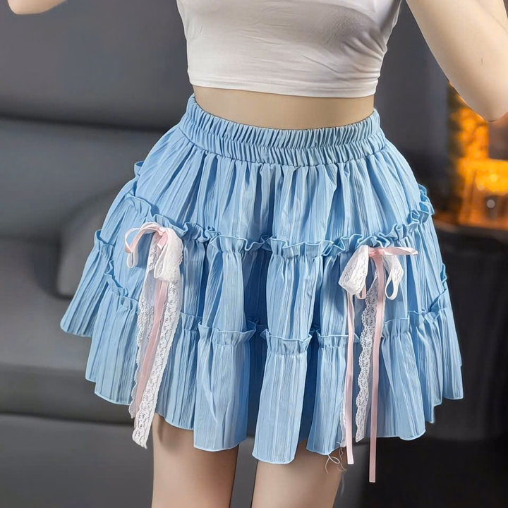 Chân Váy Viền Nhún Đính Nơ Ren - Lê Phương Boutique - Ảnh 3