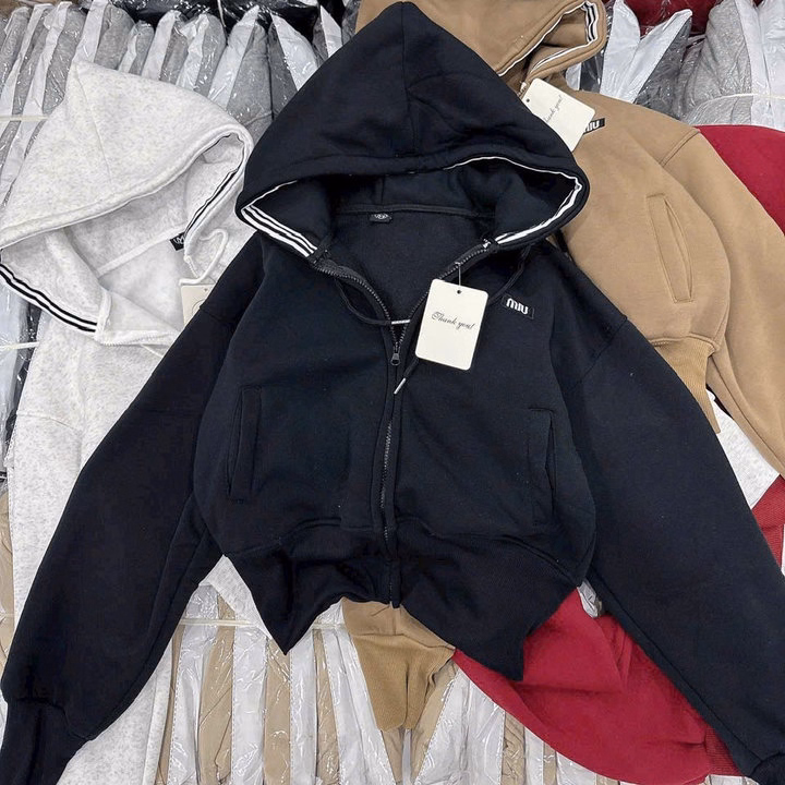 Áo Khoác Nỉ Ngoại Nữ Form Boxy Thêu Chữ Mimii Tay Phồng Mũ Rộng Tp43- Golden Dream - Ảnh 5