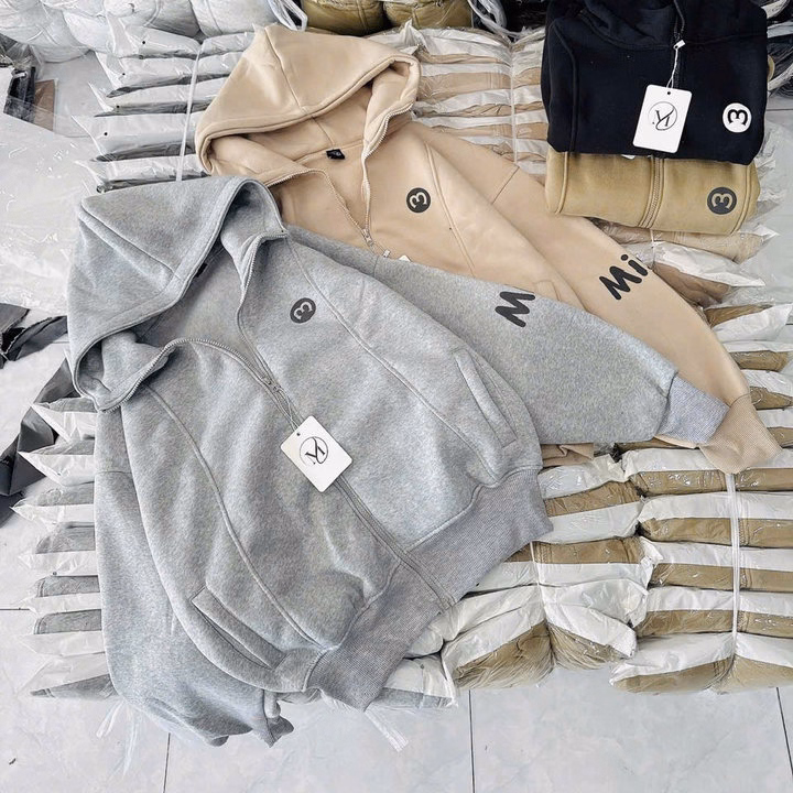 Áo Khoác Nỉ Form Boxy Unisex Nam Nữ In Chữ M Tay Phồng Tp40 - Golden Dream - Ảnh 3
