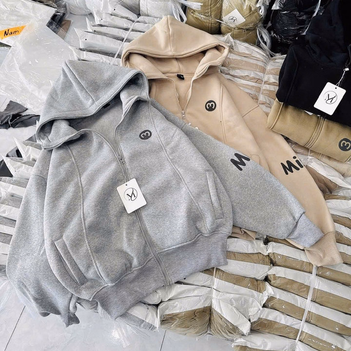 Áo Khoác Nỉ Form Boxy Unisex Nam Nữ In Chữ M Tay Phồng Tp40 - Golden Dream