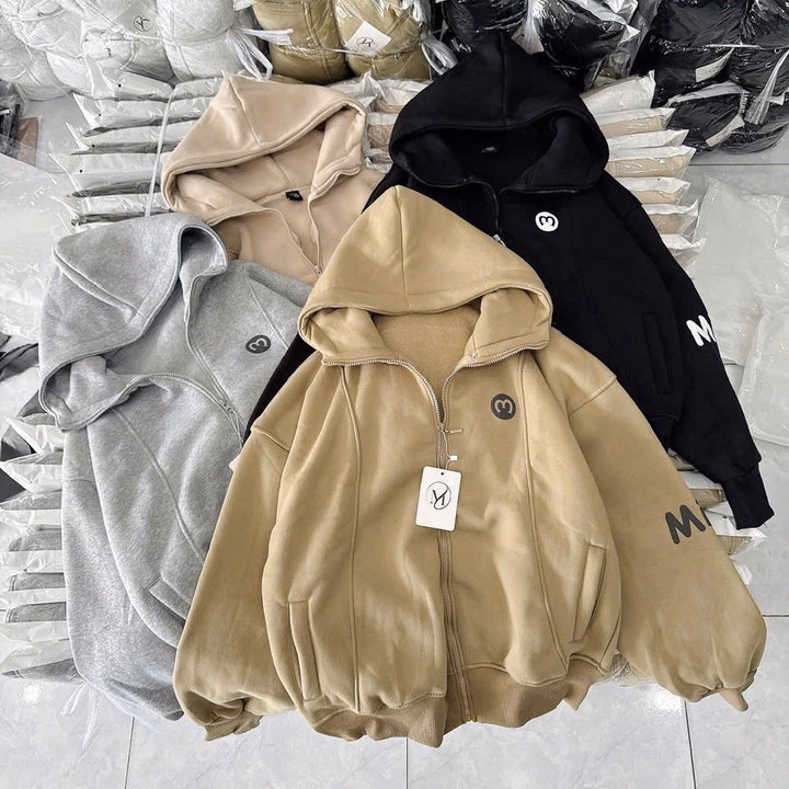 Áo Khoác Nỉ Form Boxy Unisex Nam Nữ In Chữ M Tay Phồng Tp40 - Golden Dream - Ảnh 6
