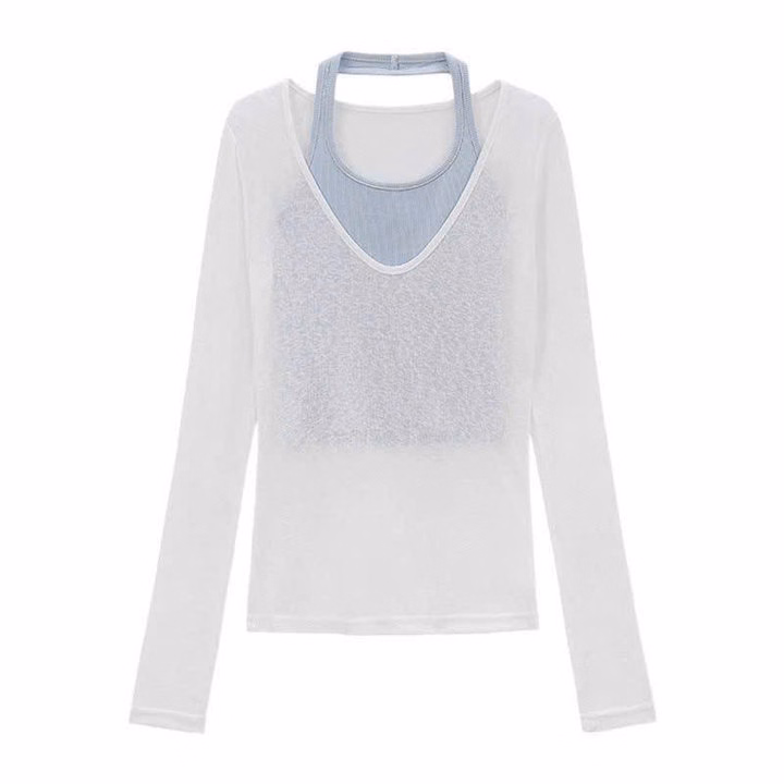 Set Áo Nữ 2 Chu Tiết Áo Thun Giấy Phối Áo Bra Coton Siêu Xinh Tp33 - Golden Dream - Ảnh 2