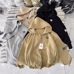 Áo Khoác Nỉ Form Boxy Unisex Nam Nữ In Nổi Chữ M Tay Chống Nắng Tốt Tp44