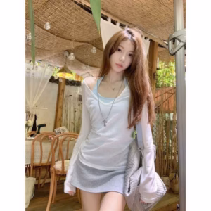 Set Nữ Áo Giấy Trắng Phối Áo Bra Cotton Xanh Siêu Xinh Cho Các Nàng Tp43