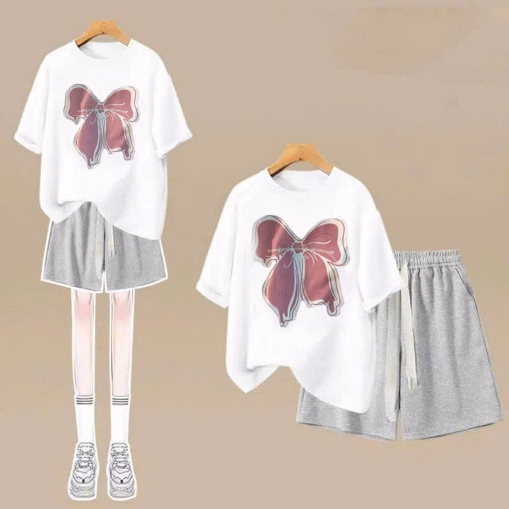 Sét Bộ Quần Đùi Trơn + Mix Áo Phông From Rộng Chất Vải Cotton - Ảnh 3