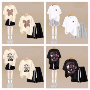 Tổng Hợp Set Bộ Quần Đùi + Mix Áo Phông Form Rộng Tay Lỡ Chất Cotton Thoáng Mát