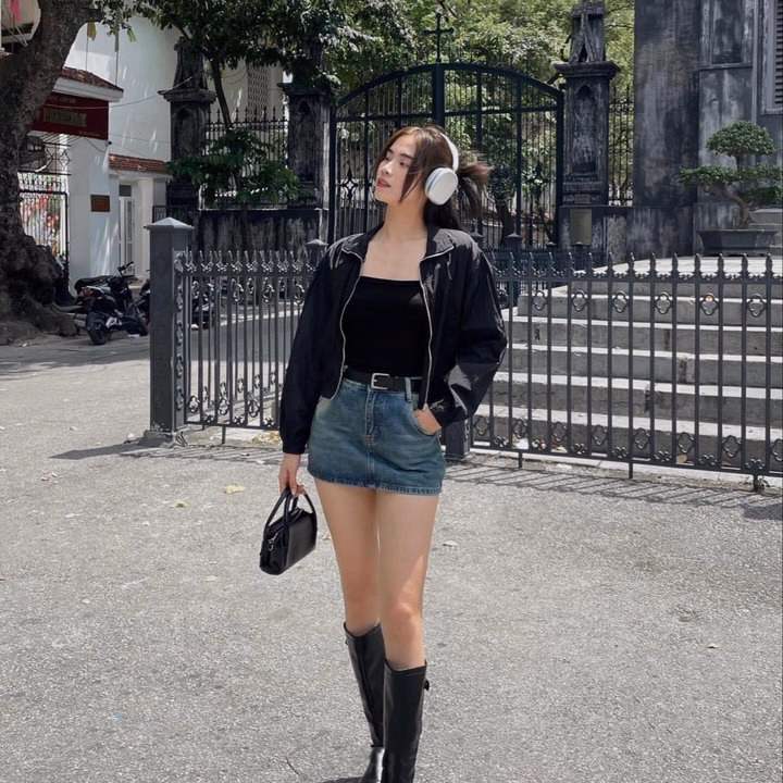 Áo Khoác Gió Nhăn 2 Lớp Không Nón Thiết Kế Khóa Kéo Sang Chảnh - Htm Fashion - Ảnh 4